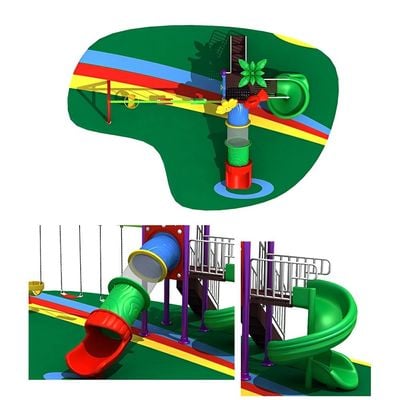 MYTS Mega Pino wavy slide and swings